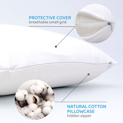 Set of 2 King Size Latex Pillows